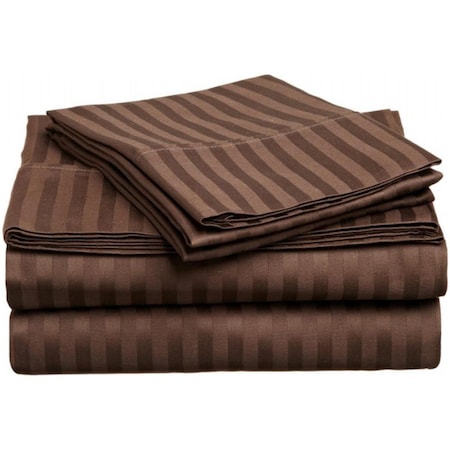 Superior  400 Thread Count Egyptian Cotton Twin XL Sheet Set Stripe  Mocha 400XLSH STMO